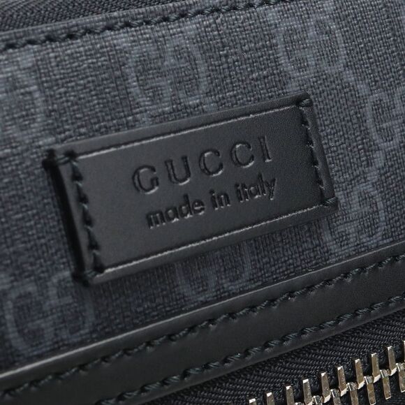 Gucci GG Diagonal Crossbody Shoulder Bag Black Gray - Picture 3 of 5